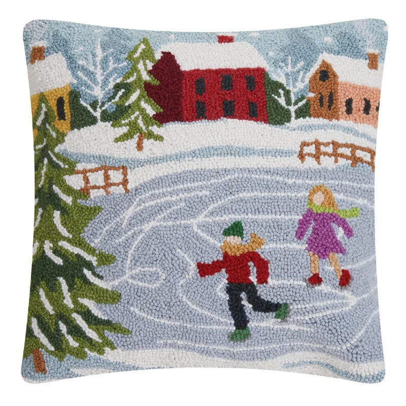 Adjustable Pillows for Customized ComfortWinter Skating Rink Decorative Hook Pillow