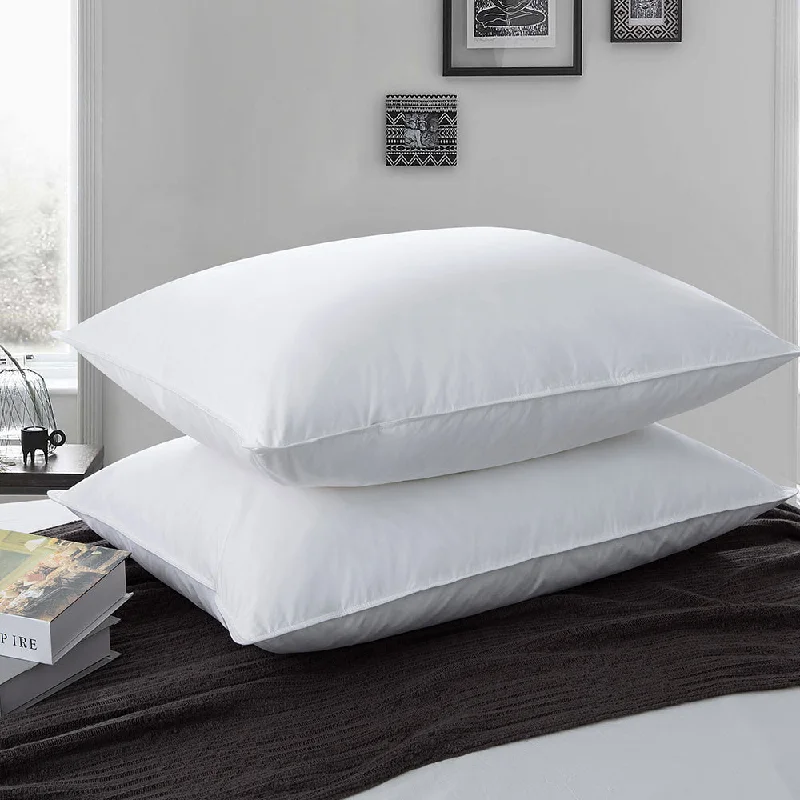 Feather Pillows for a Luxurious SleepPeace Nest 2 Pack White Goose Feather Pillows for Side and Back Sleepers, 100% Cotton Cover