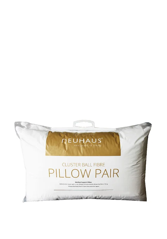 Feather Pillows for a Luxurious SleepNeuhaus 2 Pack Luxury Cotton Check Clusterball Pillows