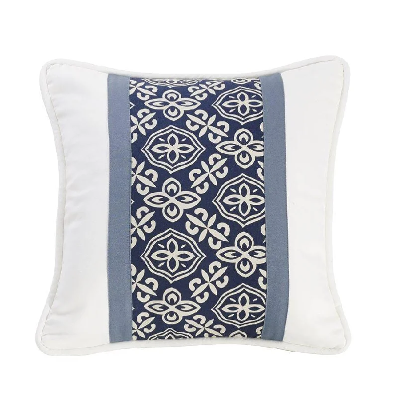 Soft and Fluffy Pillows for Bedroom ComfortSt. Clair Paneled Navy Blue Throw Pillow