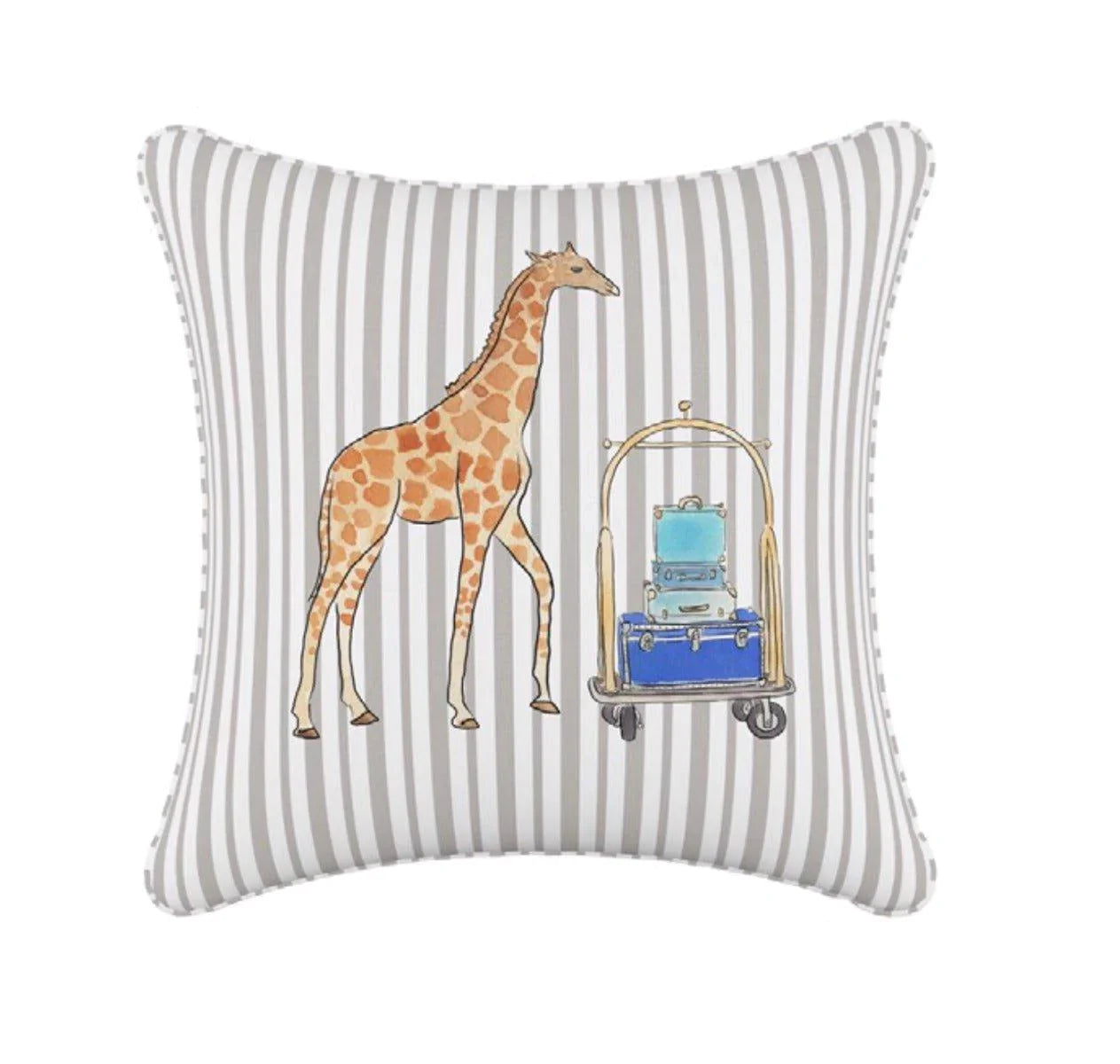 Travel Pillows for Long JourneysGray Malin For Cloth & Co. Giraffe Stripe Grey Throw Pillow