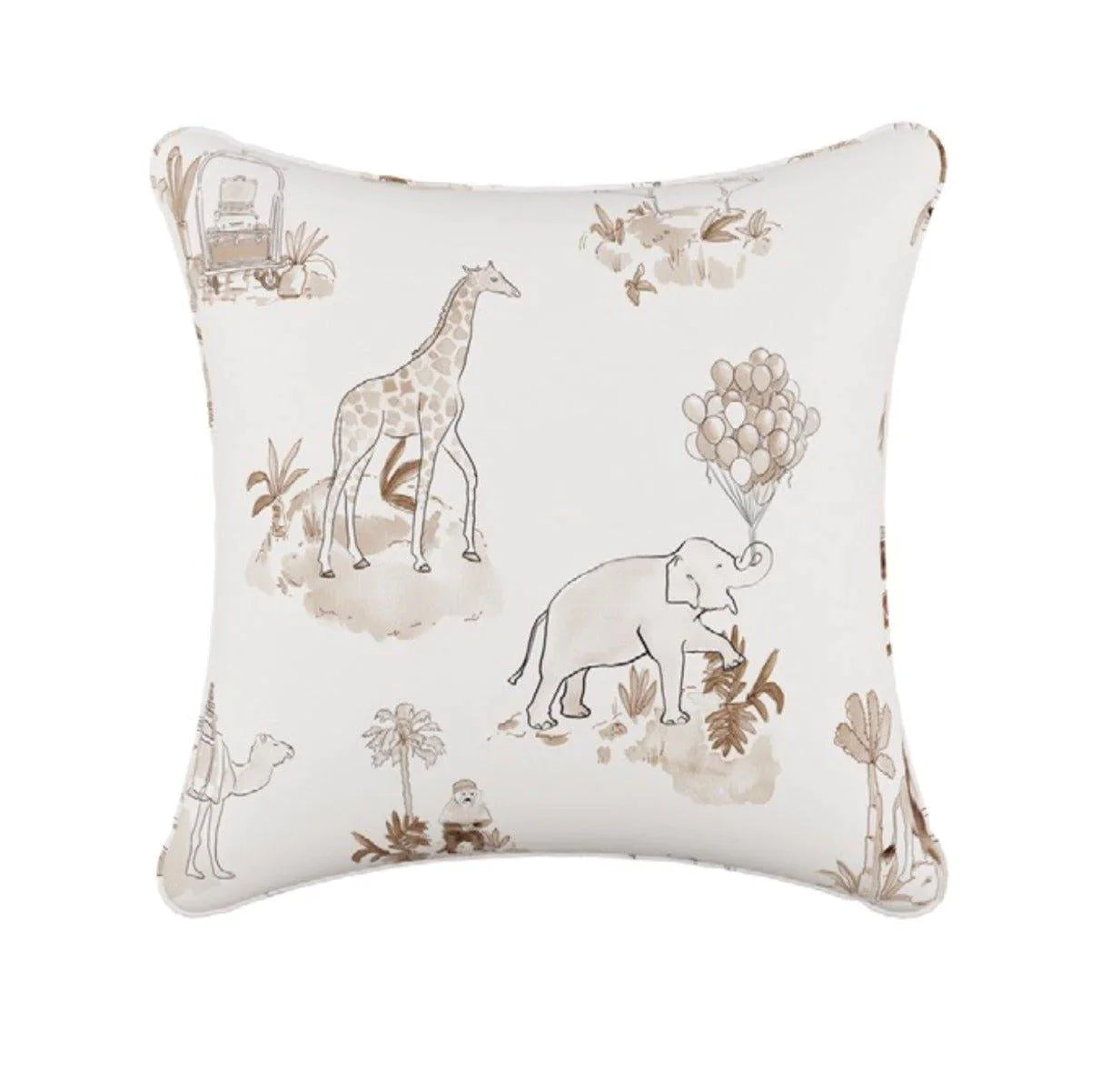 Soft and Fluffy Pillows for Bedroom ComfortGray Malin For Cloth & Co. Toile Tan Throw Pillow