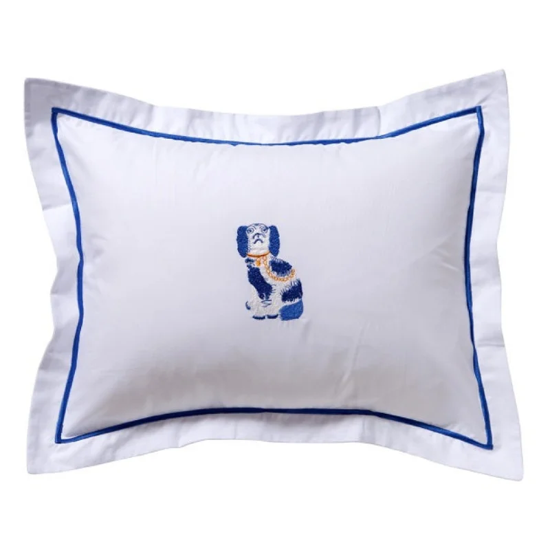 Hypoallergenic Pillows for Allergy SufferersBoudoir Pillow Cover in Staffordshire Dog Blue/White