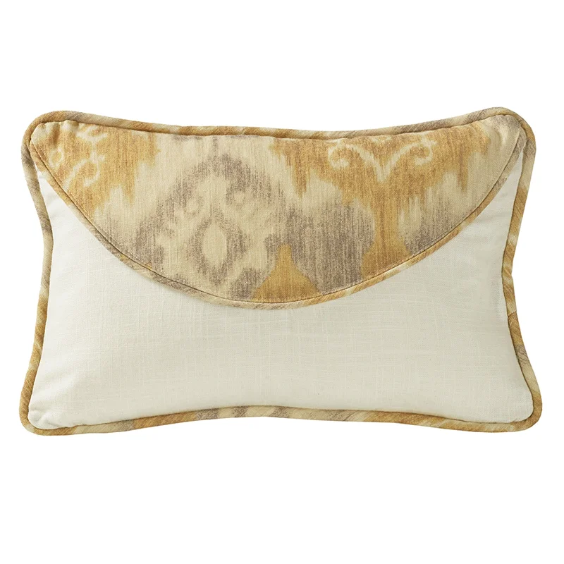 Adjustable Pillows for Customized ComfortCasablanca Envelope Lumbar Pillow, Taupe & Flaxen Ikat