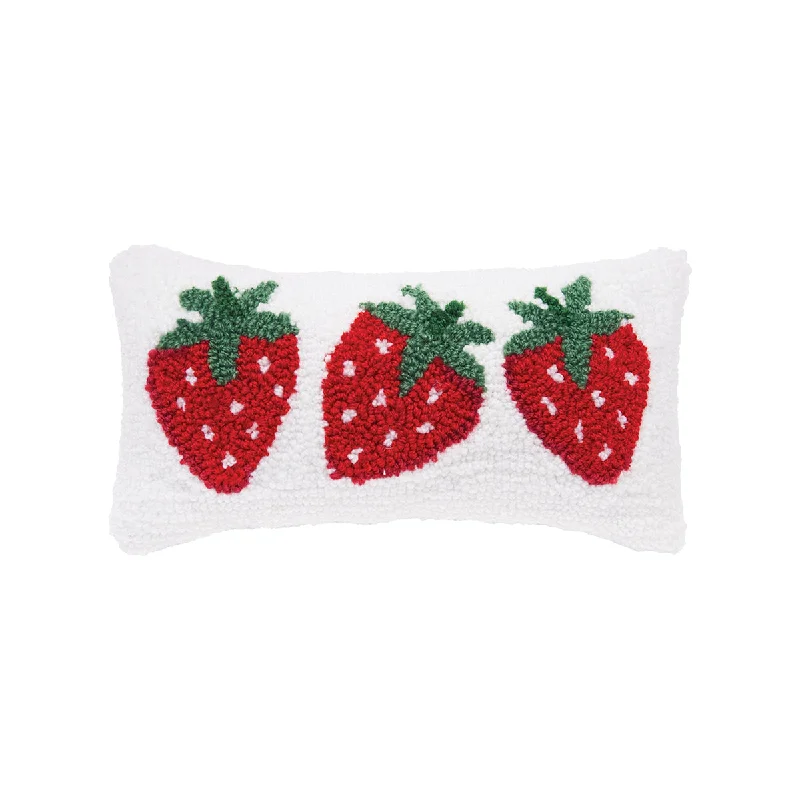 Velvet Pillows for a Touch of EleganceStrawberry Trio Hooked Mini Pillow