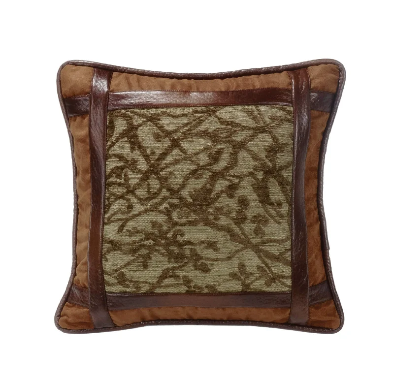 Firm Pillows for Side SleepersHighland Lodge Framed Tree Faux Leather Pillow