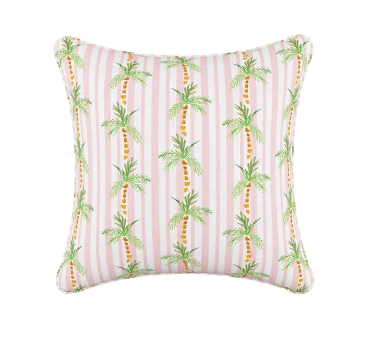 Firm Pillows for Side SleepersGray Malin For Cloth & Co. Palm Tree Stripe Pink Throw Pillow