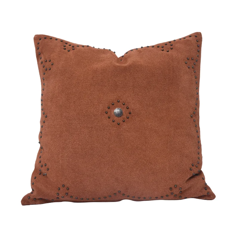 Velvet Pillows for a Touch of EleganceWestern Suede Antique Silver Concho & Studded Pillow