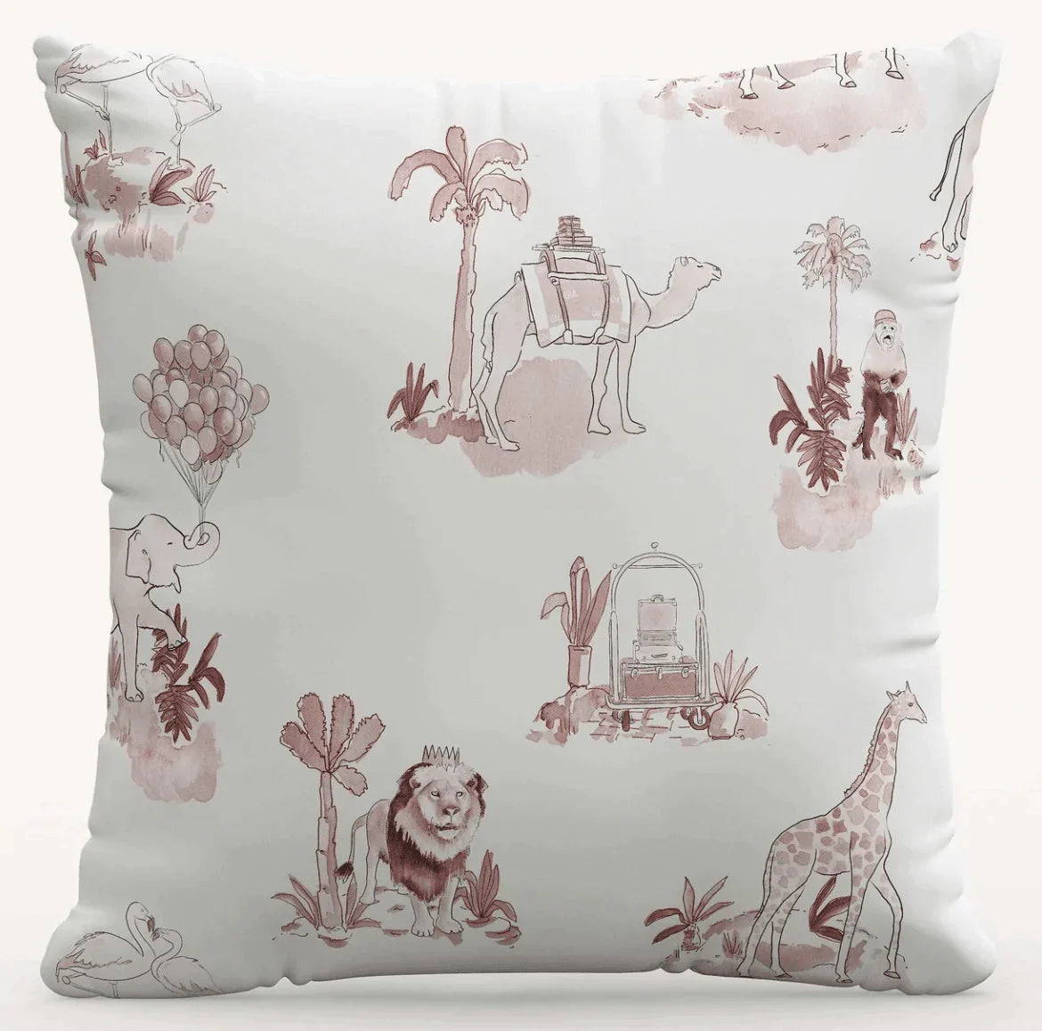 Memory Foam Pillows for Neck SupportGray Malin For Cloth & Co. Toile Pink Throw Pillow