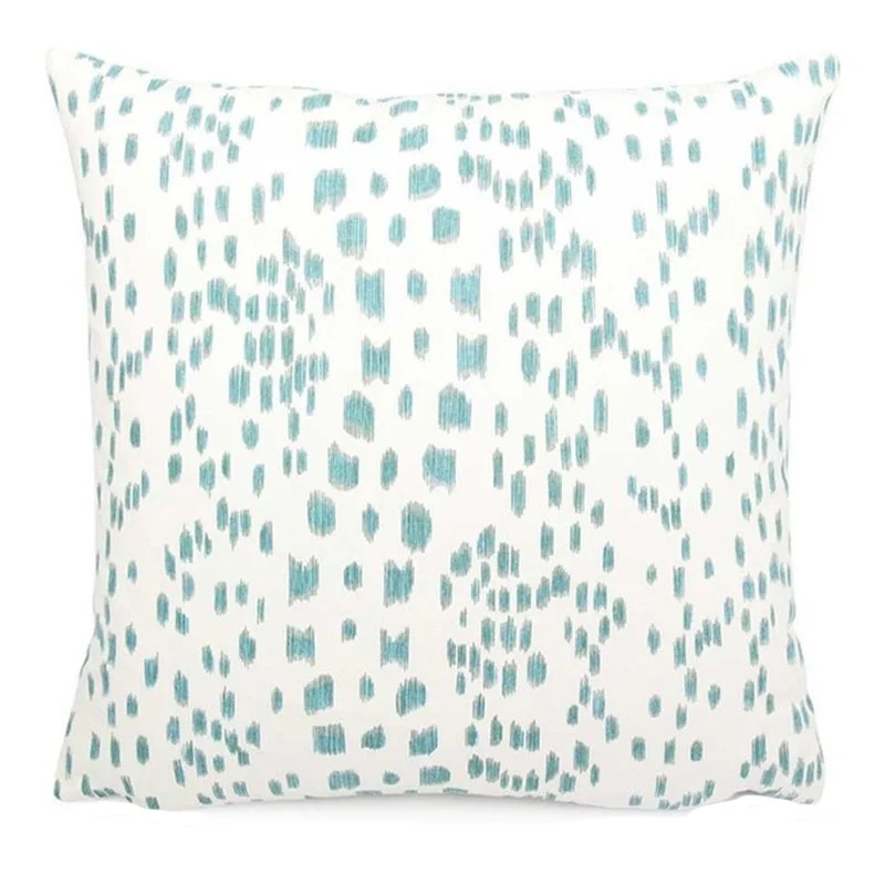 Bolster Pillows for Sofa DecorationLes Touches Aqua Blue Brunschwig & Fil Pillow