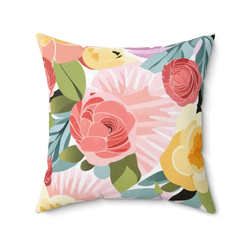 Cotton Pillows for Natural ComfortLarge Pastel Flowers Polyester Pillow: Cozy Home Décor