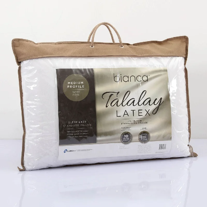 Cotton Pillows for Natural ComfortSleep Easy Talalay Latex Pillow - Medium- Soft Profile by Bianca