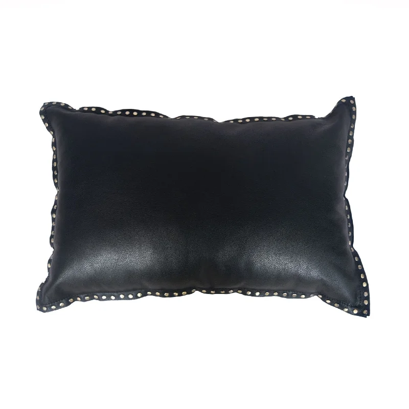 Travel Pillows for Long JourneysGenuine Midnight Black Eurosoft Studded Flanged Pillow