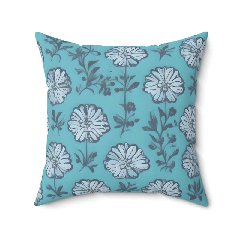 Feather Pillows for a Luxurious SleepBold Flowers on Blue Spun Polyester Square Pillow