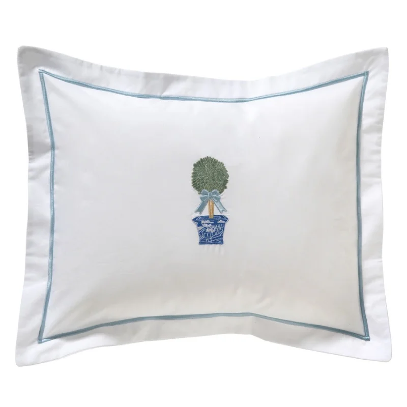 Cotton Pillows for Natural ComfortBoudoir Pillow Cover in Boxwood Topiary