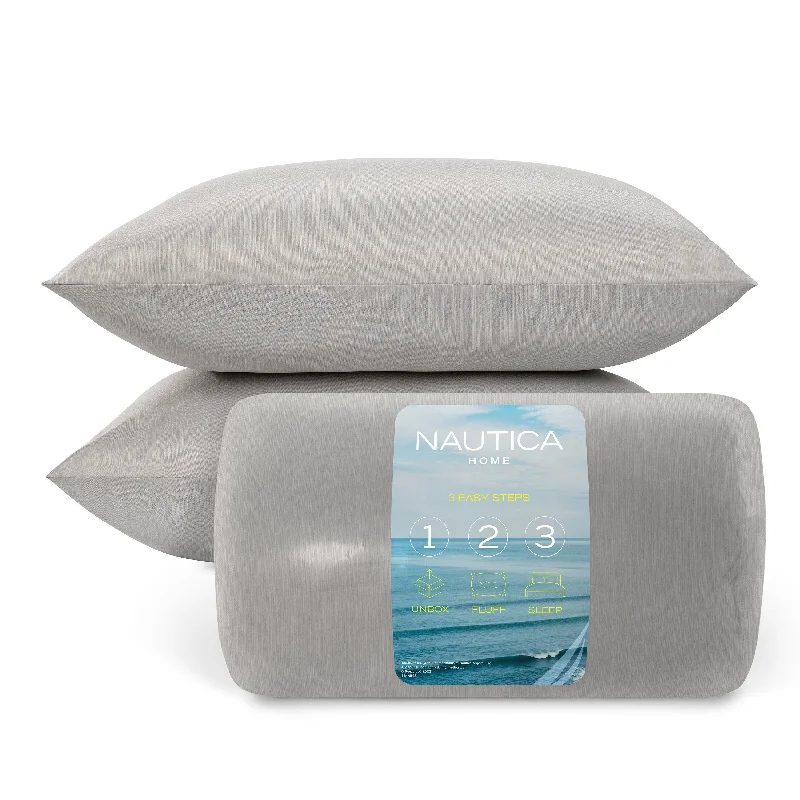 Cotton Pillows for Natural ComfortNautica Charcoal-Infused Standard/Queen 2Pc Pillows