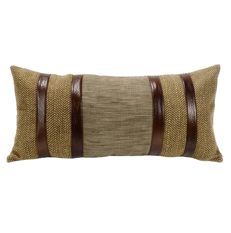 Firm Pillows for Side SleepersHighland Lodge Herringbone Faux Leather Lumbar Pillow