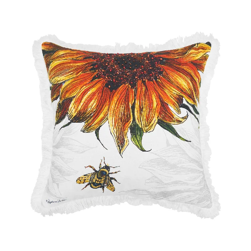 Down Alternative Pillows for Ethical ChoicesBotanical Sunflower Pillow