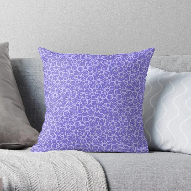 Down Alternative Pillows for Ethical ChoicesWhite & Purple Sakura Square Pillow