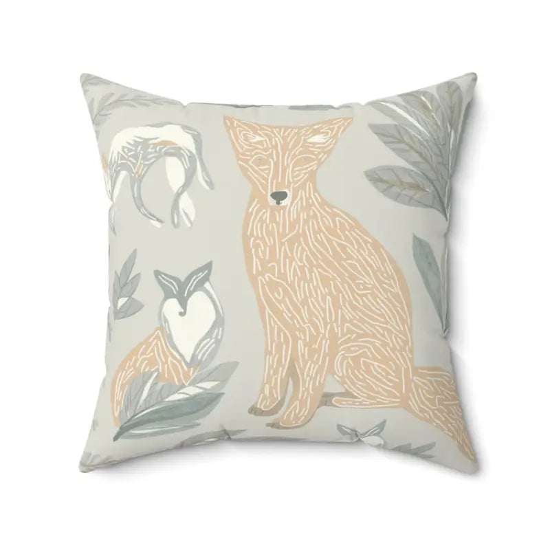 Adjustable Pillows for Customized ComfortWild Fox Drawing Polyester Throw Pillow - Make a Bold Statement