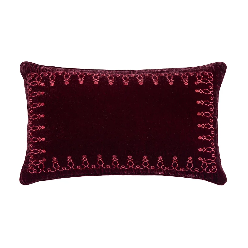 Feather Pillows for a Luxurious SleepStella Faux Silk Velvet Embroidered Lumbar Pillow