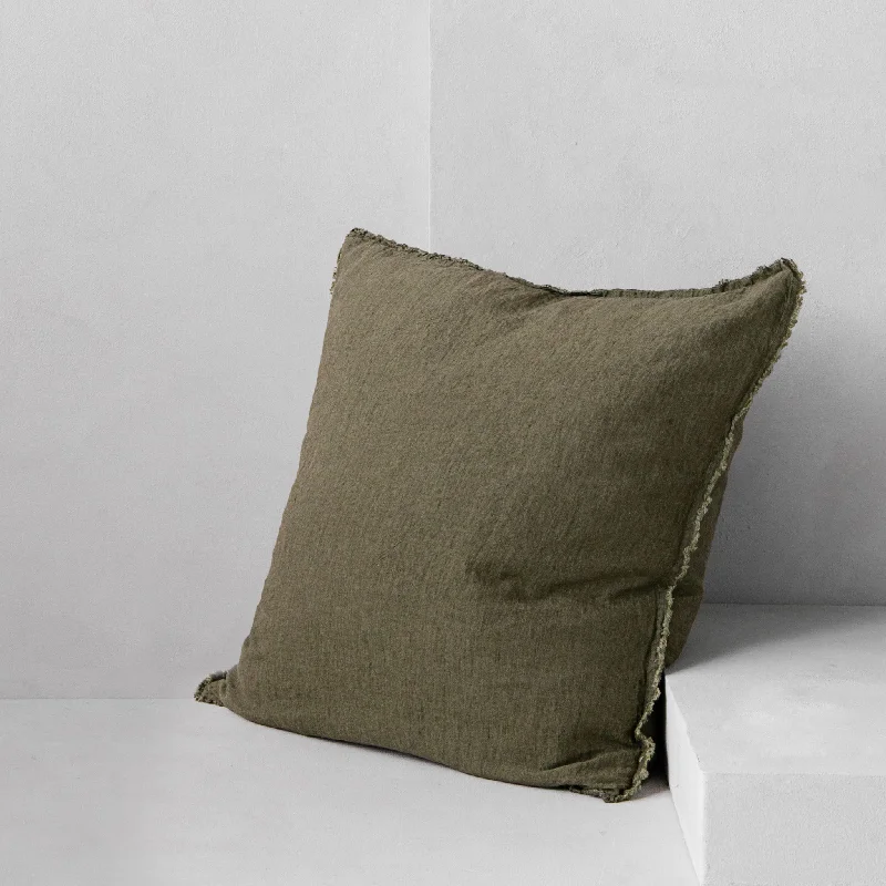 Square Pillows for Modern Home DecorFlocca Linen Pillow - Armee