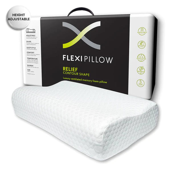 Travel Pillows for Long JourneysRelief Contour Memory Foam Pillow by Flexi Pillow