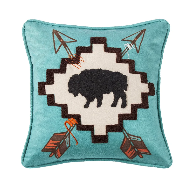 Lumbar Support Pillows for Car SeatsSerape Large Buffalo Throw Pillow w/ Embroidery Details