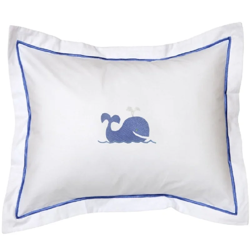 Kids Pillows with Fun DesignsBaby Boudoir Pillow Cover in Whale Blue