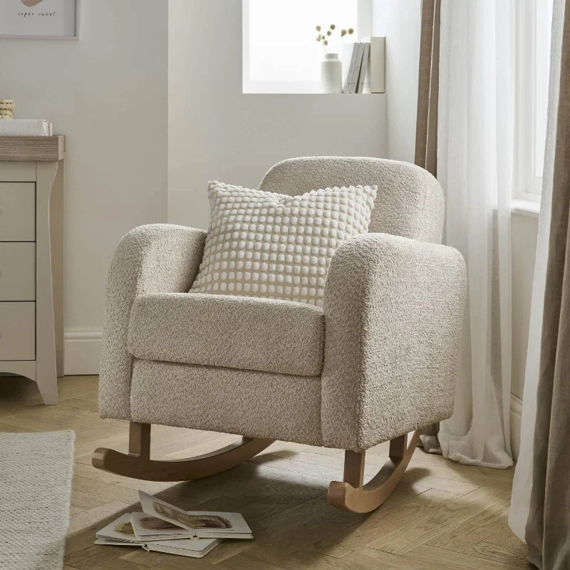 Velvet Pillows for a Touch of EleganceCuddleco Etta Boucle Nursing Chair - Mushroom