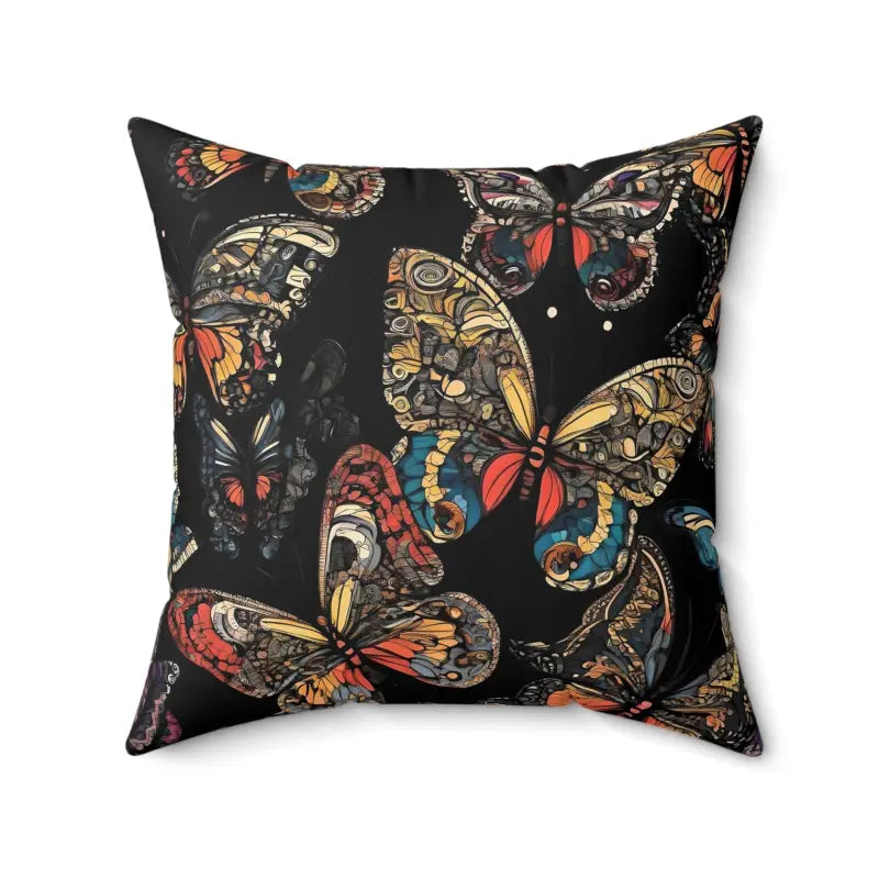 Silk Pillows for Smooth Skin and HairButterflies Pattern: Cozy Polyester Square Throw Pillow