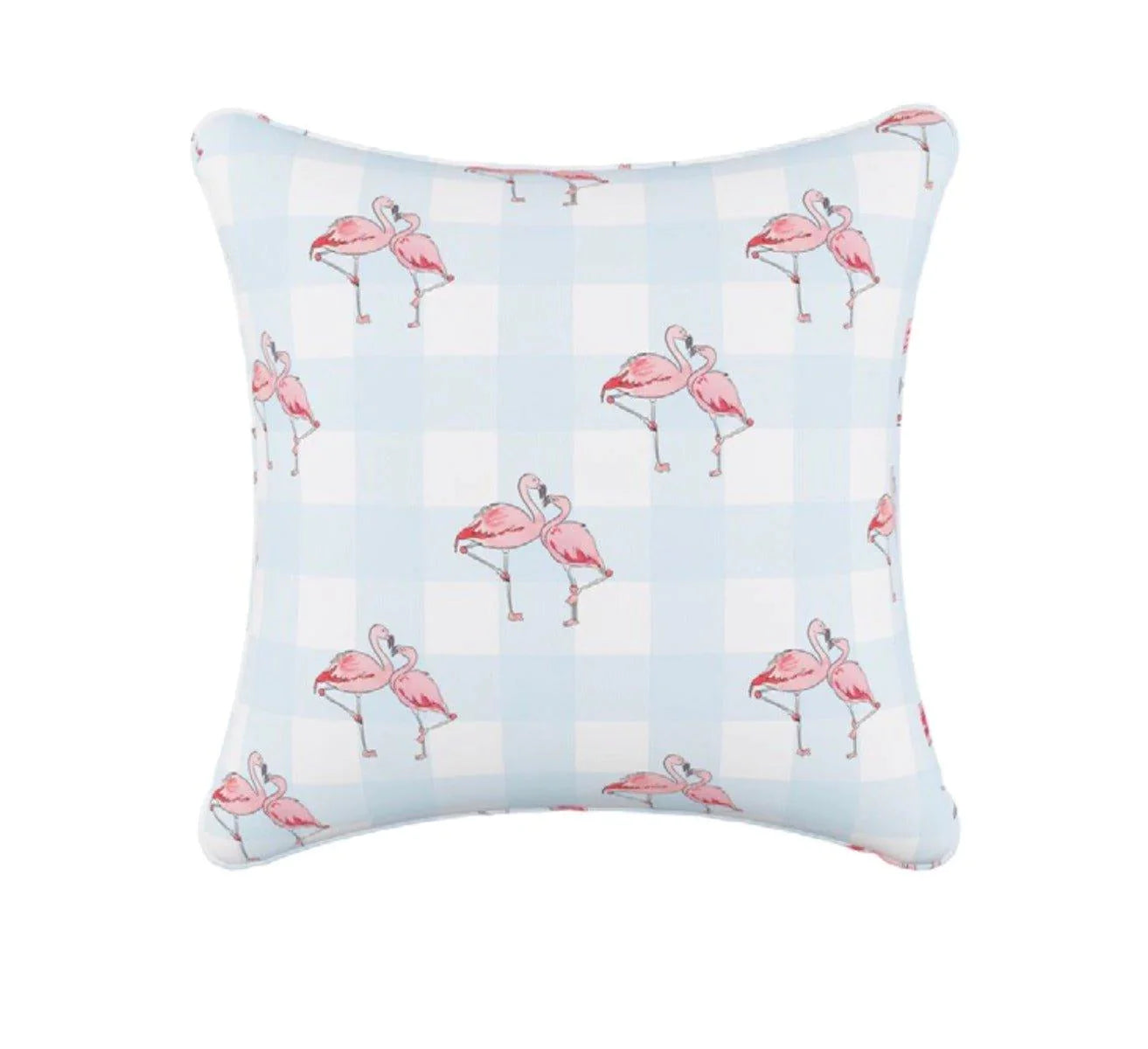 Silk Pillows for Smooth Skin and HairGray Malin For Cloth & Co. Flamingo Gingham Blue Throw Pillow