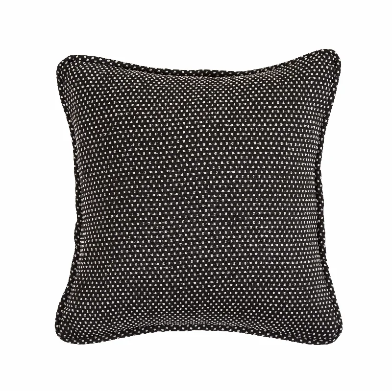 Round Pillows for Boho-Style InteriorsBlackberry Polka Dot Pillow Reversed To Solid Black