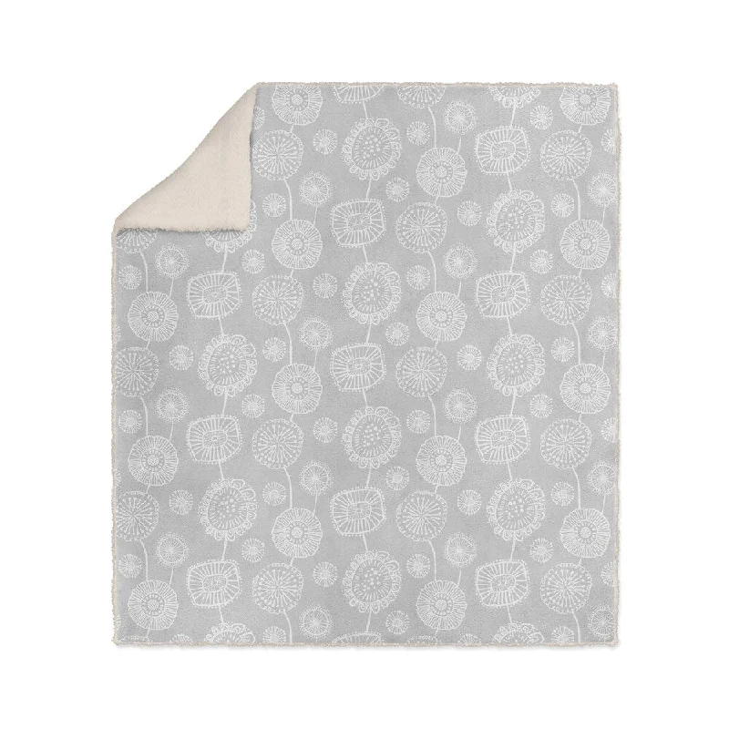 Cotton - filled comforters for a breathable and natural sleep experienceDOODLE FLORAL GREY Sherpa Comforter