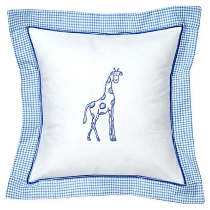 Cotton Pillows for Natural ComfortBaby Pillow Cover in Dot Giraffe Blue