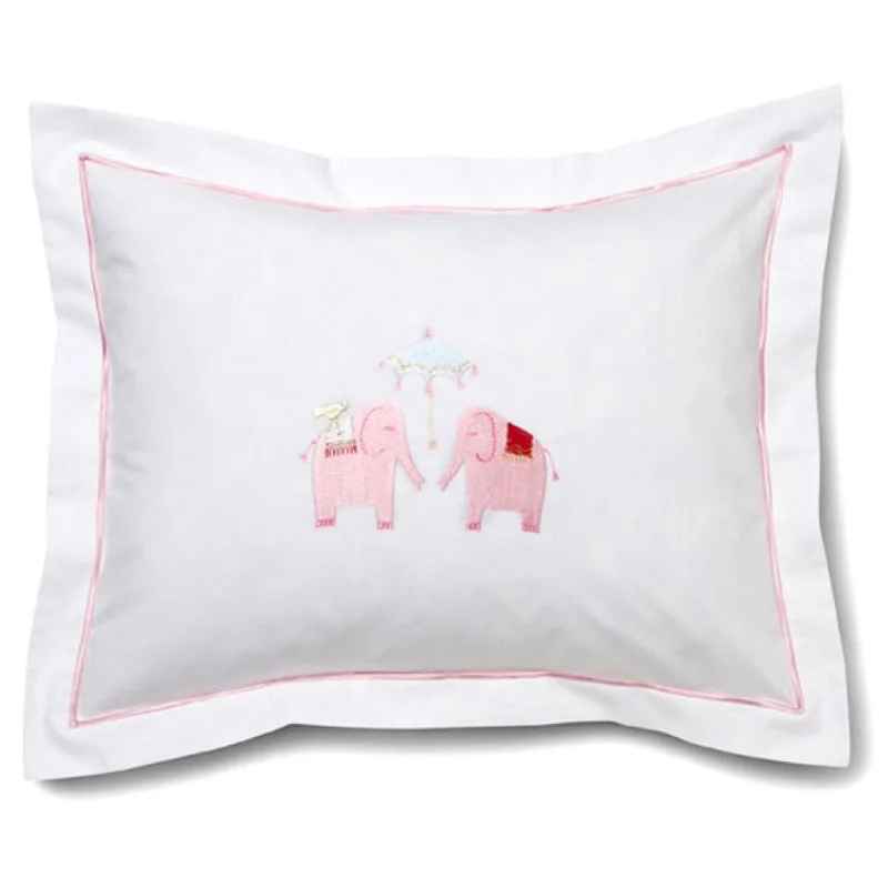 Lumbar Support Pillows for Car SeatsBaby Boudoir Pillow Cover in Umbrella Elephants Pink