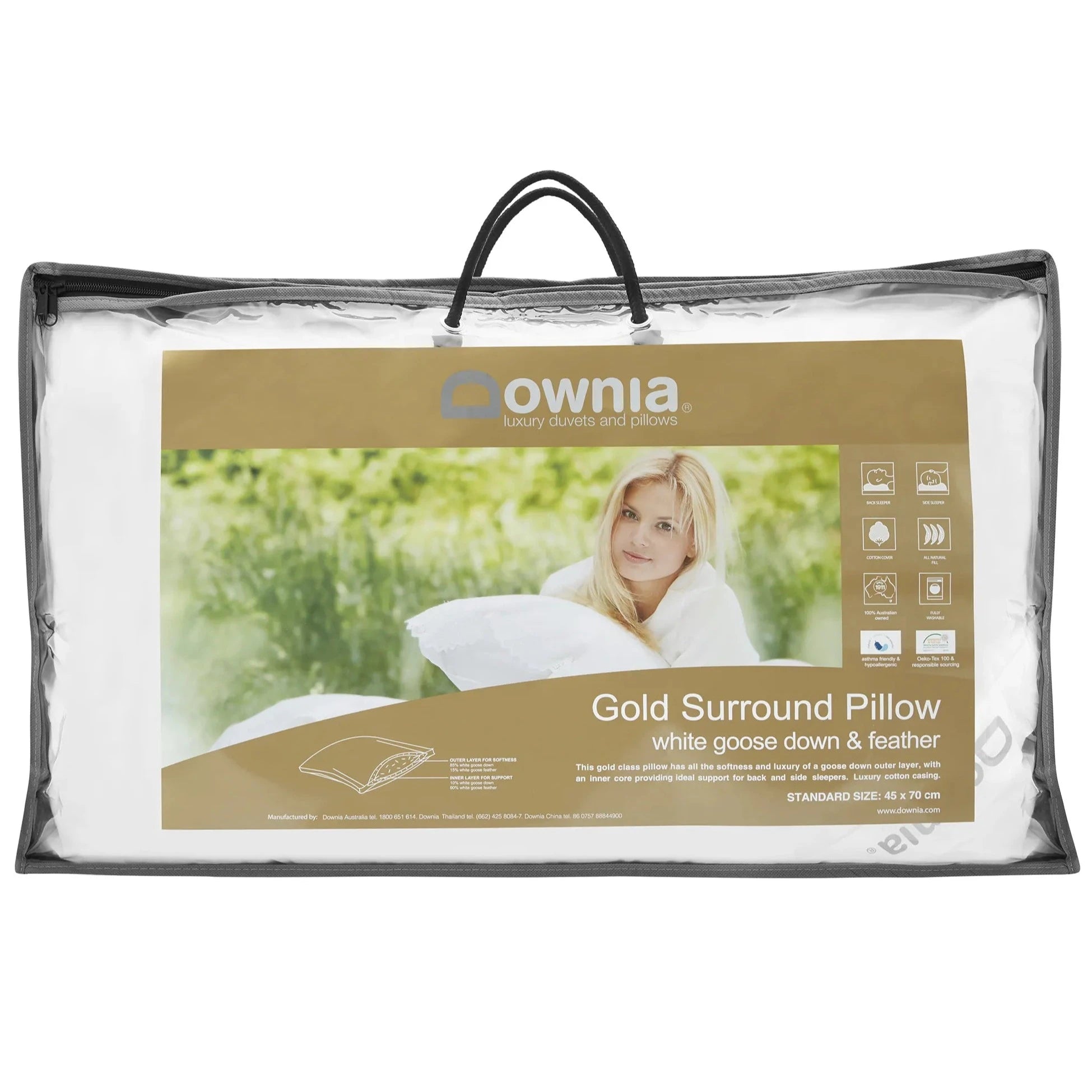 Orthopedic Pillows for Back Pain ReliefDownia Gold Collection Surround Pillow Standard