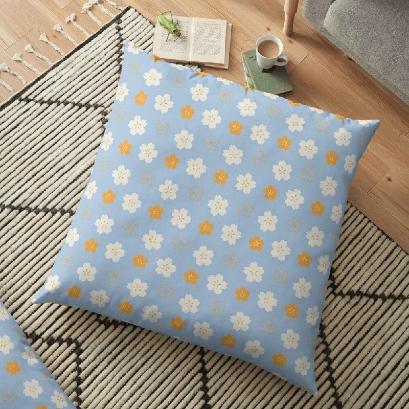 Travel Pillows for Long JourneysOrange and White Sakura Outdoor Pillows