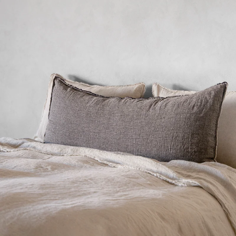 Soft and Fluffy Pillows for Bedroom ComfortFlocca Linen Body Pillow - Nox