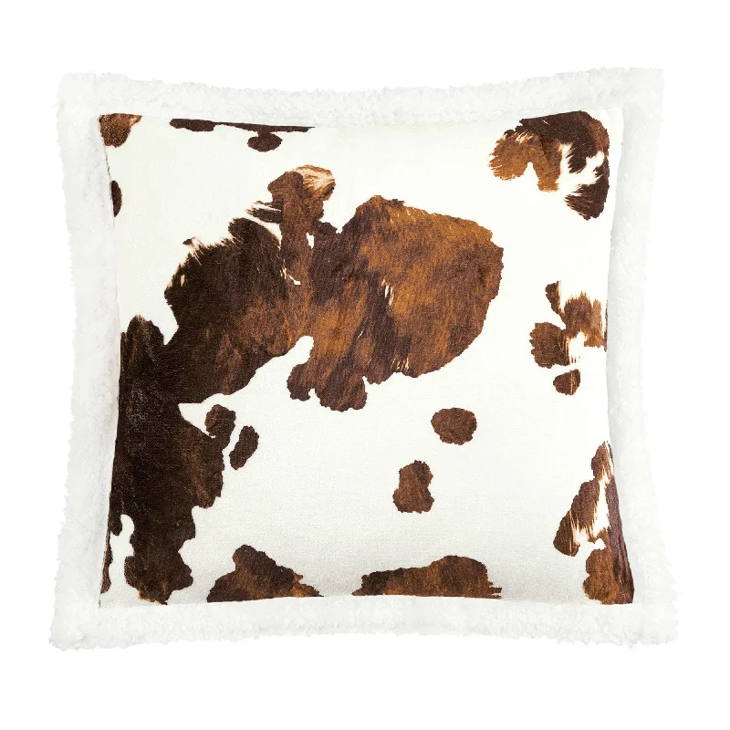 Decorative Pillows for Living Room MakeoverElsa Cowhide Campfire Sherpa Pillow