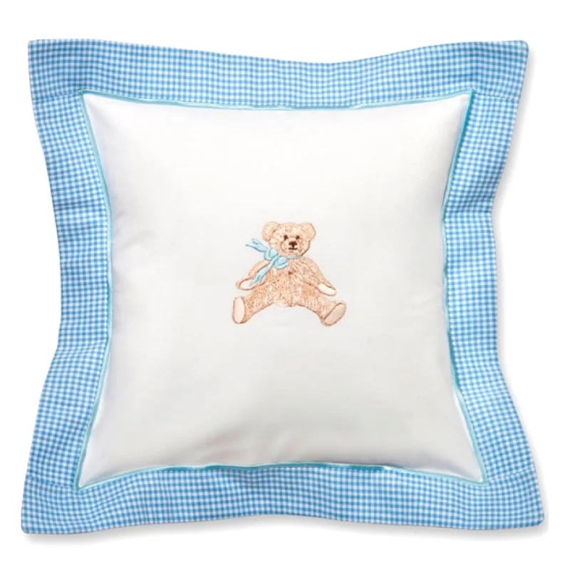 Plush Pillows for a Cozy BedBaby Pillow Cover in Bow Teddy Blue