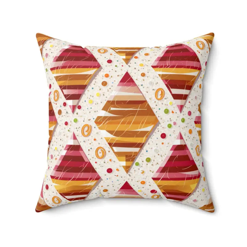 Bolster Pillows for Sofa DecorationTransform your Space: Orange Triangular Pattern Pillow