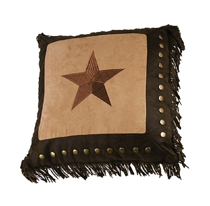 Back Support Pillows for Office ChairsDark Tan Star Throw Pillow w/ Studs & Fringe