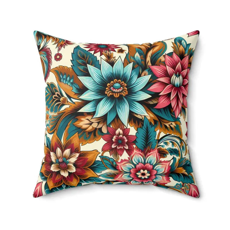 Square Pillows for Modern Home DecorVibrant Flowers Polyester Pillow for Bold Home Accents