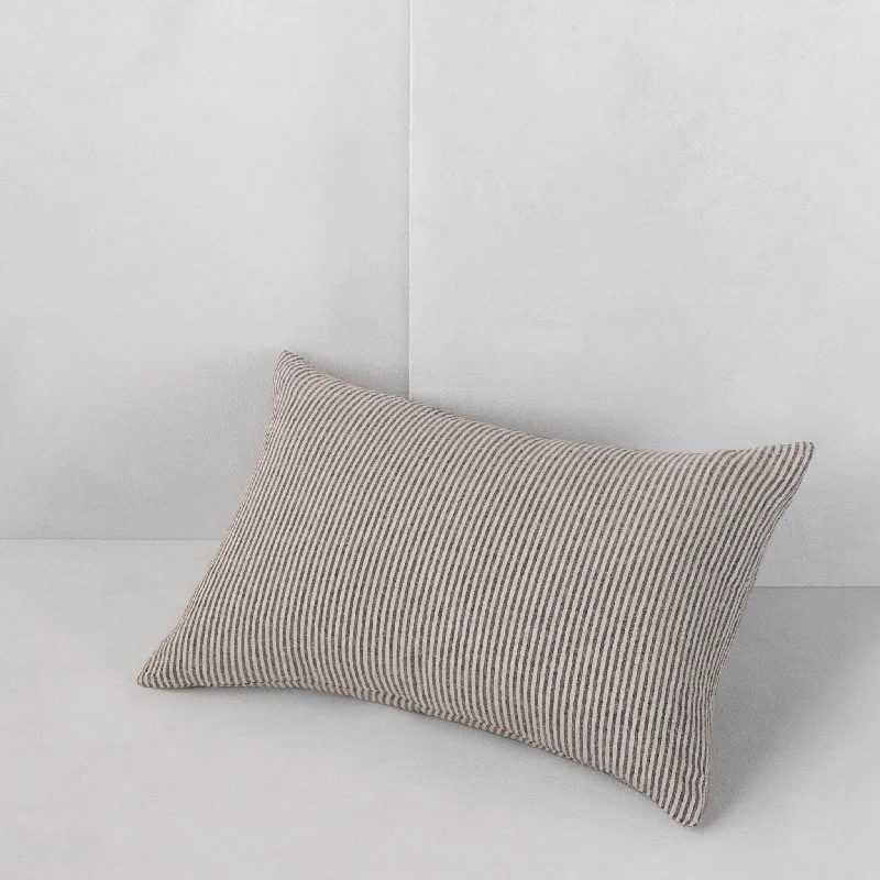 Cooling Pillows for Hot SleepersBasix Stripe Linen Pillow - Nox/Sable