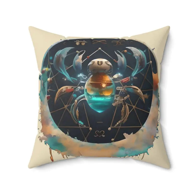 Kids Pillows with Fun DesignsCosmic Cancer Zodiac Square Pillow - Celestial Charm Decor