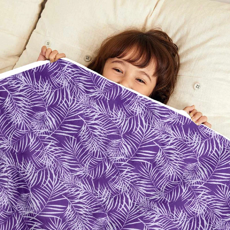 Synthetic - filled comforters like polyester for affordability and hypoallergenic propertiesBlue And Purple Leaf AC Quilt Comforter for Kids