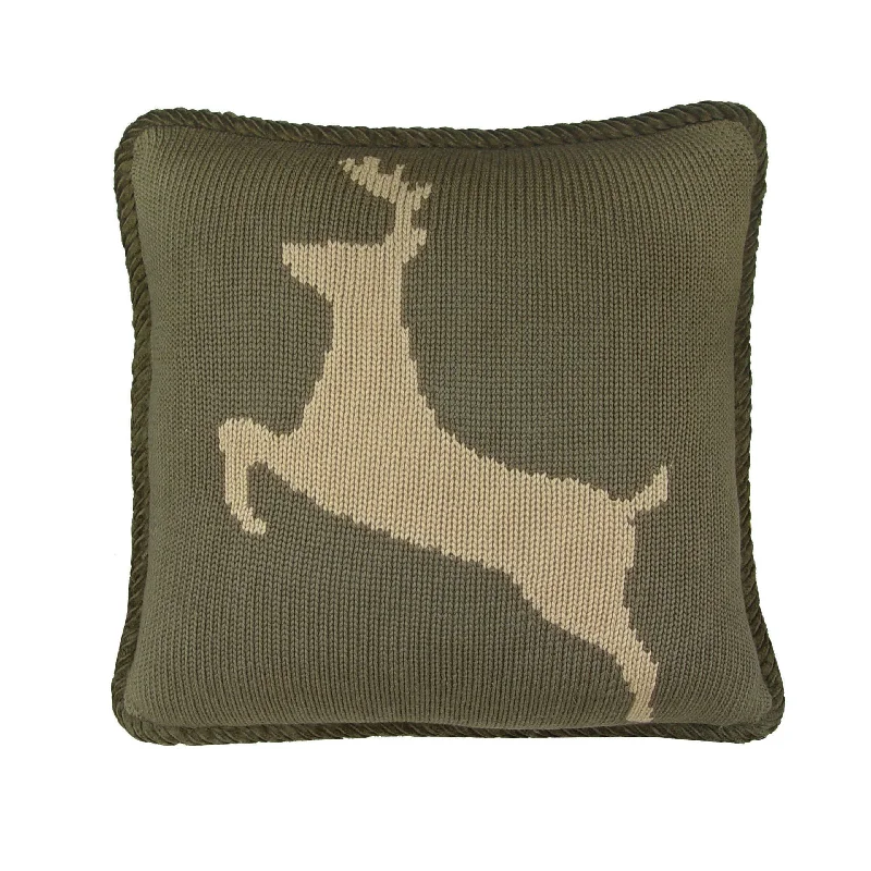 Cooling Pillows for Hot SleepersKnitted Deer Reversible Throw Pillow, 17x17