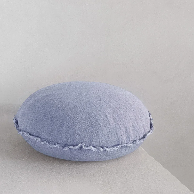 Round Pillows for Boho-Style InteriorsFlocca Macaron Linen Pillow - Azzura