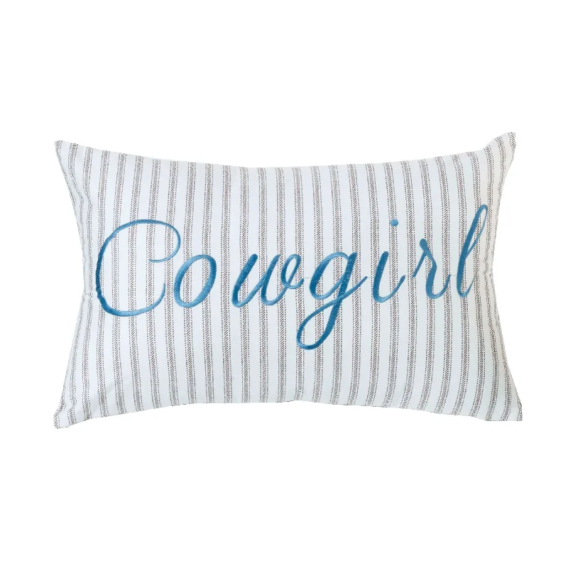 Soft and Fluffy Pillows for Bedroom ComfortSalado Taupe & Turquoise "Cowgirl" Accent Pillow, 12x19